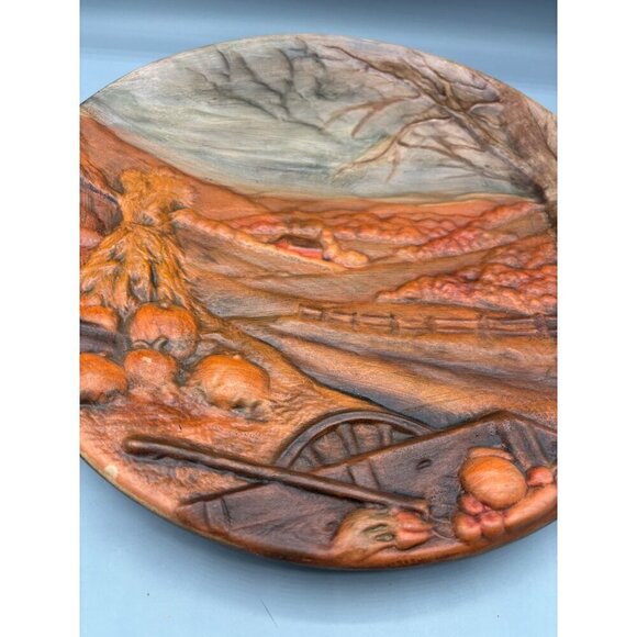 Vtg Byron Mold Seasons Fall Handcrafted 3D Autumn Scene Wall‎ Decor - Picture 2 of 5